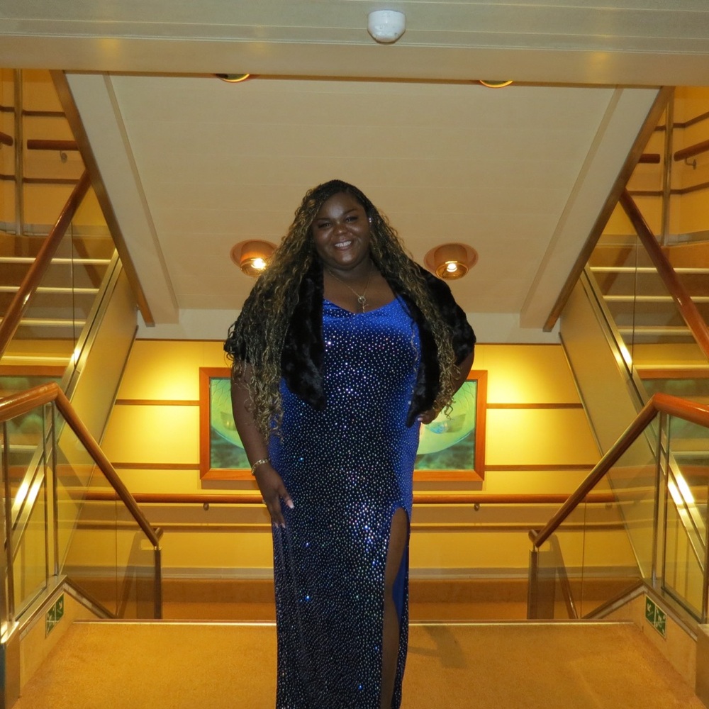 Elegant Blue Sequin Gown